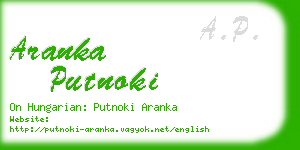 aranka putnoki business card